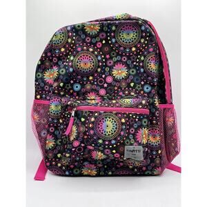 VTG Confetti Backpack Pink Multi Compartments Adjustable 1980